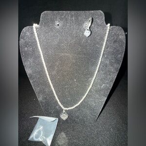 Fun fashion Silver Heart Necklace Set